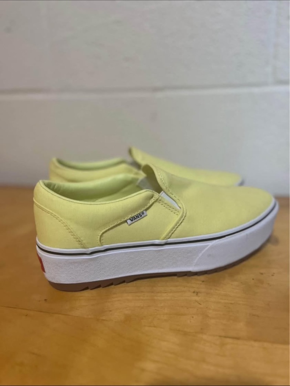 Vans Slip-On Platform Sneakers in Light Yellow